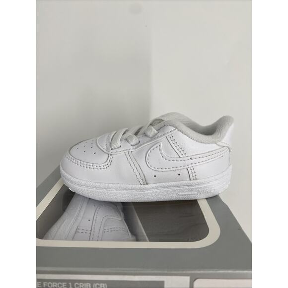 Nike Force 1 Crib Booties Shoes Size 4C Baby Infant Triple White CK2201 100 New - Picture 1 of 4
